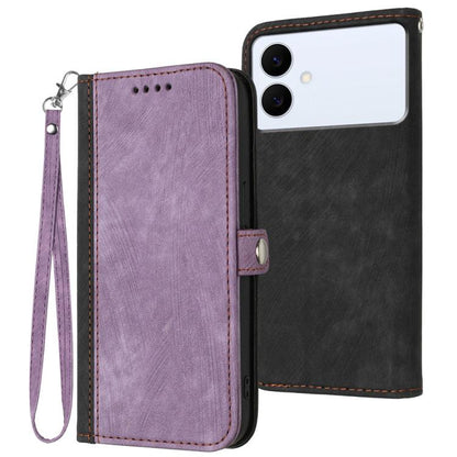 Side Buckle Double Fold Hand Strap Leather Phone Case
