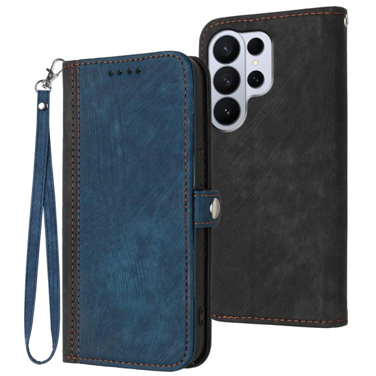 Side Buckle Double Fold Hand Strap Leather Phone Case