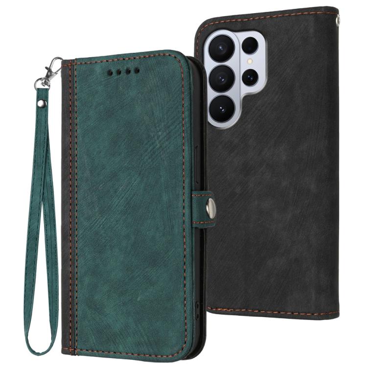 Side Buckle Double Fold Hand Strap Leather Phone Case