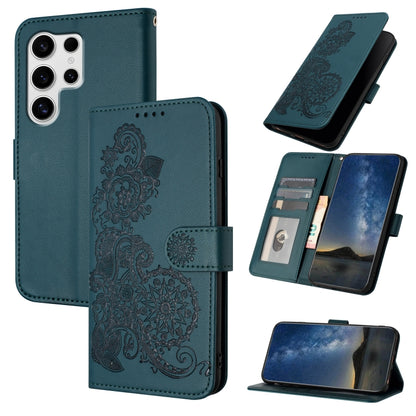 Datura Flower Embossed Flip Leather Phone Case