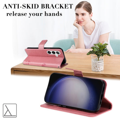 Tree & Cat Embossed Pattern Flip Leather Phone Case