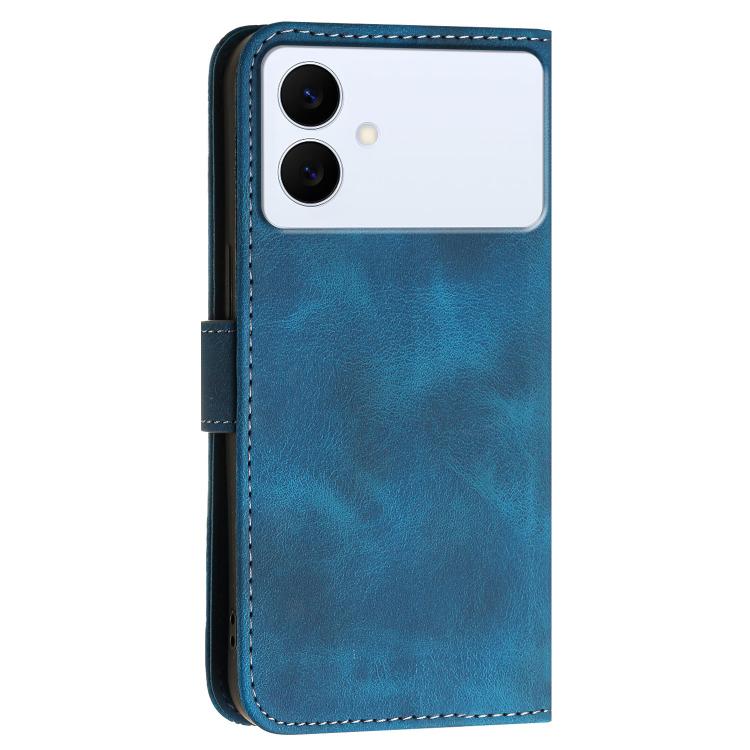 Grid Butterfly Embossed Pattern Leather Phone Case with Lanyard