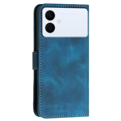 Grid Butterfly Embossed Pattern Leather Phone Case with Lanyard