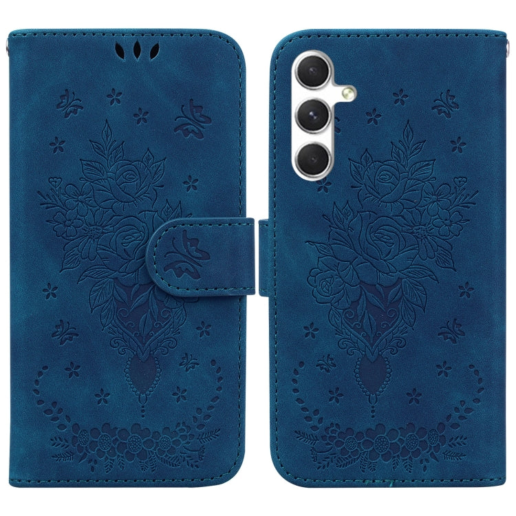 Butterfly Rose Embossed Leather Phone Case