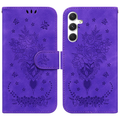 Butterfly Rose Embossed Leather Phone Case