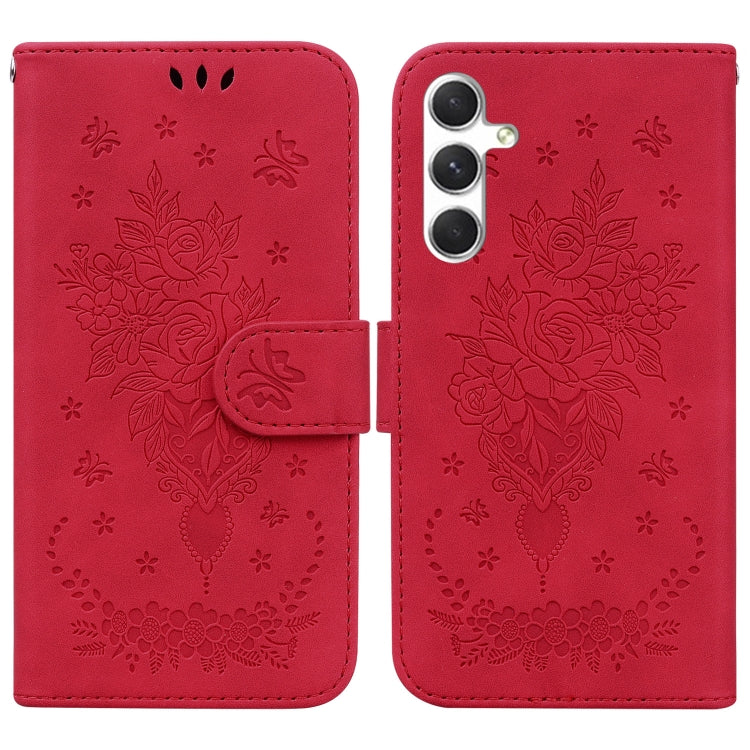 Butterfly Rose Embossed Leather Phone Case