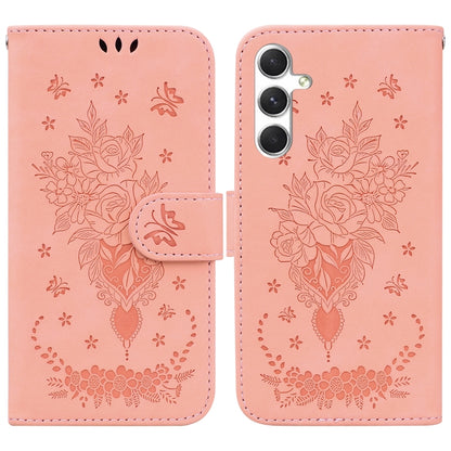 Butterfly Rose Embossed Leather Phone Case