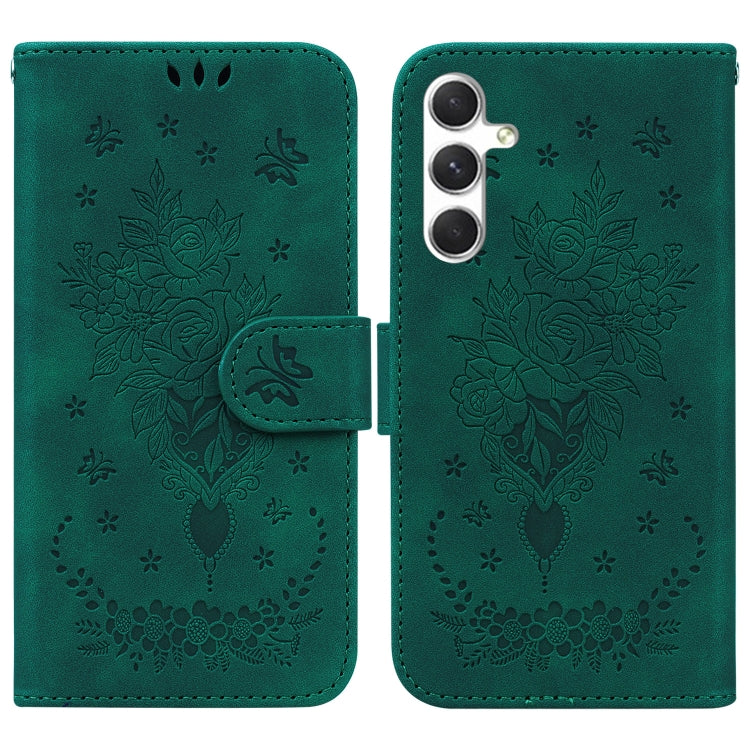 Butterfly Rose Embossed Leather Phone Case