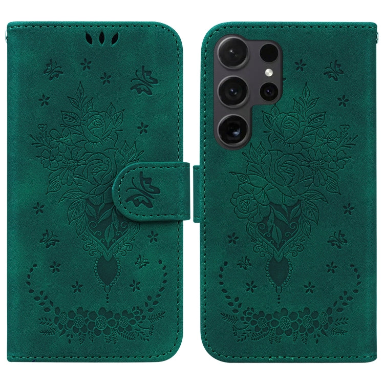 Butterfly Rose Embossed Leather Phone Case