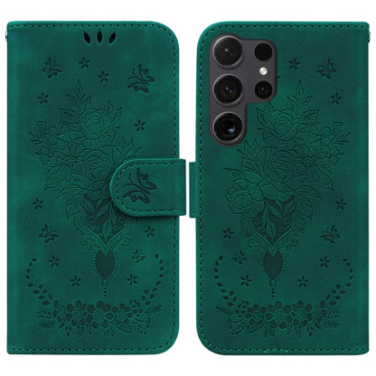 Butterfly Rose Embossed Leather Phone Case