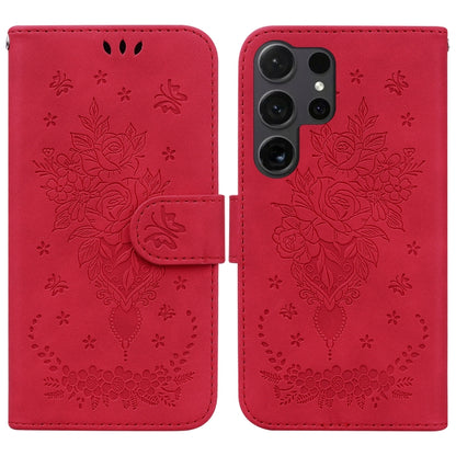 Butterfly Rose Embossed Leather Phone Case