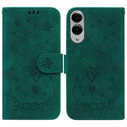 Butterfly Rose Embossed Leather Phone Case