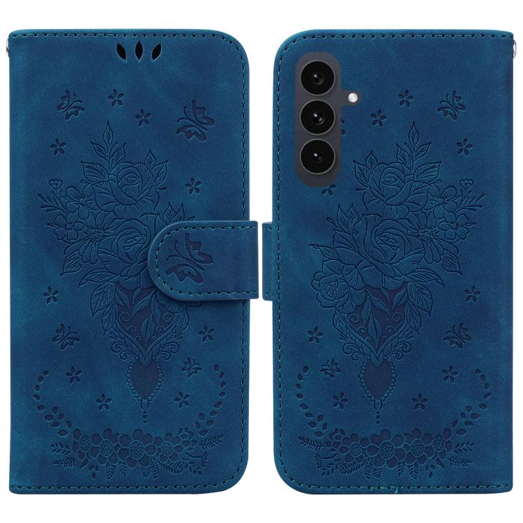Butterfly Rose Embossed Leather Phone Case