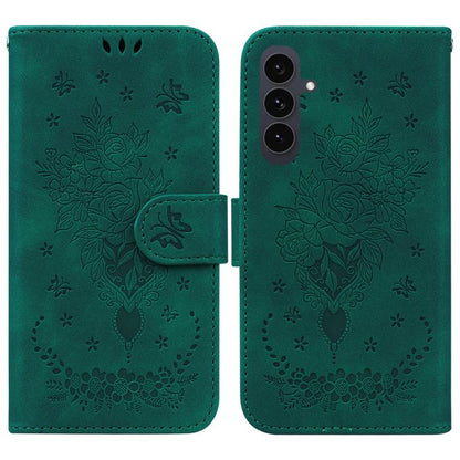 Butterfly Rose Embossed Leather Phone Case