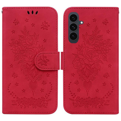 Butterfly Rose Embossed Leather Phone Case