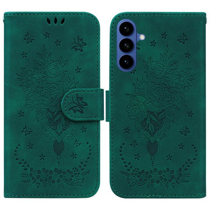 Butterfly Rose Embossed Leather Phone Case