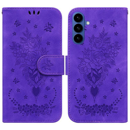 Butterfly Rose Embossed Leather Phone Case