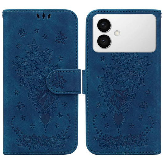 Butterfly Rose Embossed Leather Phone Case