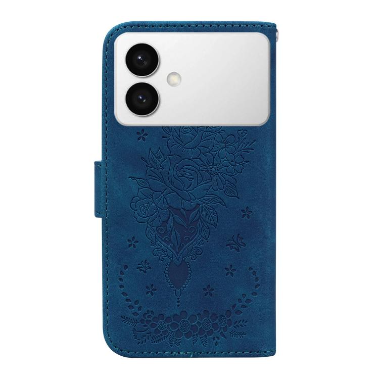 Butterfly Rose Embossed Leather Phone Case