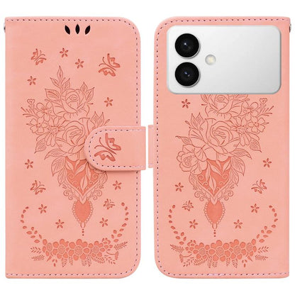 Butterfly Rose Embossed Leather Phone Case