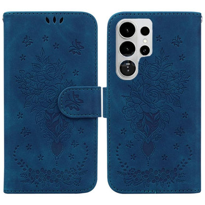 Butterfly Rose Embossed Leather Phone Case