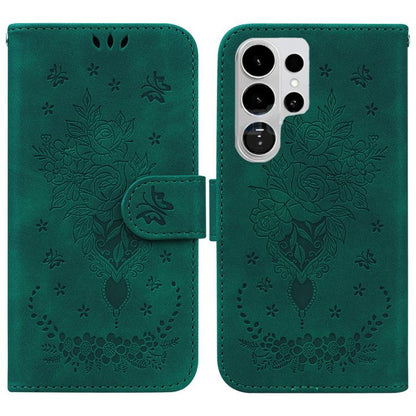 Butterfly Rose Embossed Leather Phone Case