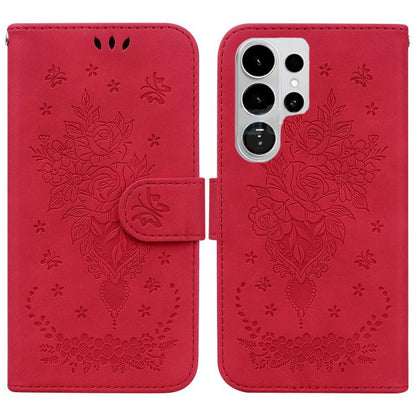 Butterfly Rose Embossed Leather Phone Case