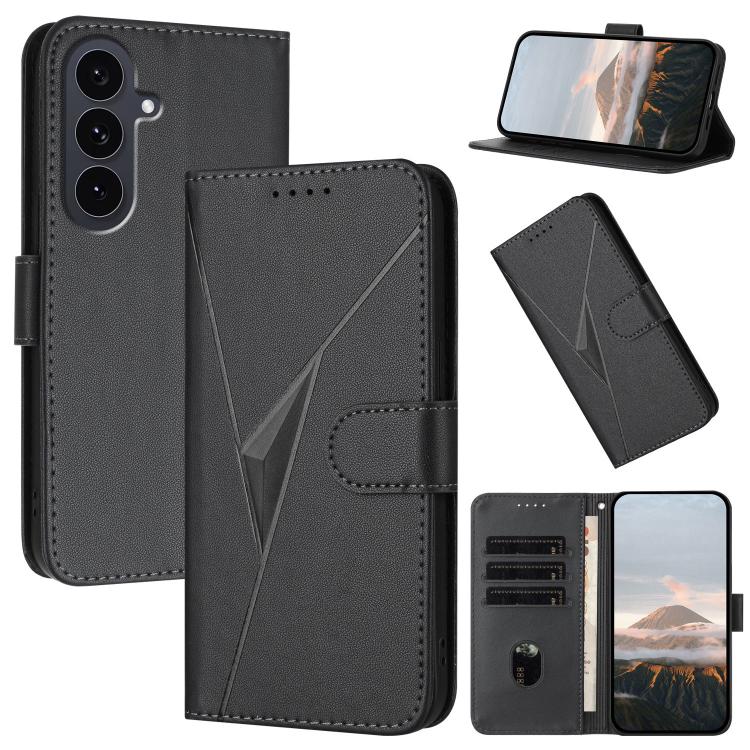 Triangle Pattern Buckle Clasp Leather Phone Case