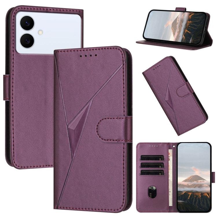 Triangle Pattern Buckle Clasp Leather Phone Case