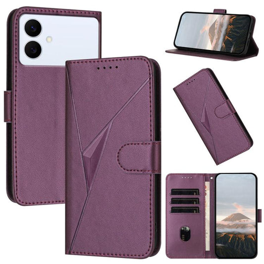Triangle Pattern Buckle Clasp Leather Phone Case