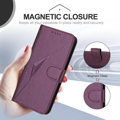 Triangle Pattern Buckle Clasp Leather Phone Case