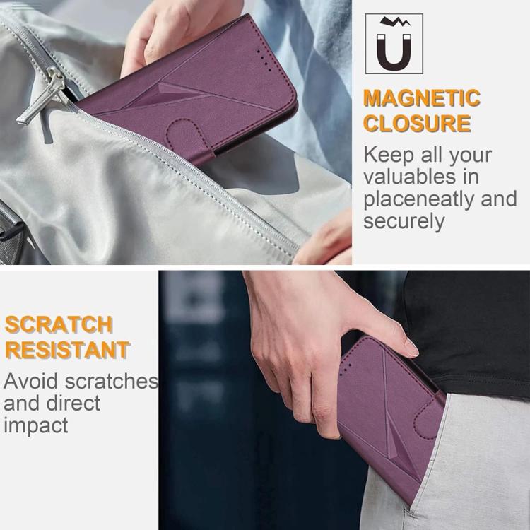 Triangle Pattern Buckle Clasp Leather Phone Case