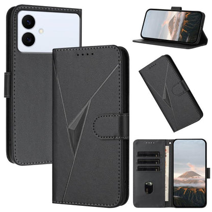 Triangle Pattern Buckle Clasp Leather Phone Case