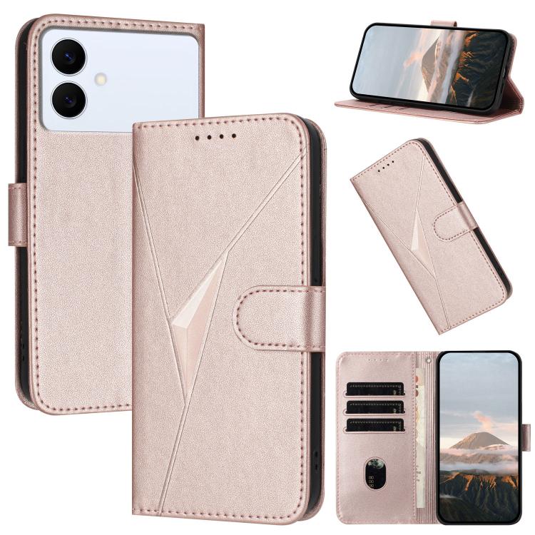 Triangle Pattern Buckle Clasp Leather Phone Case