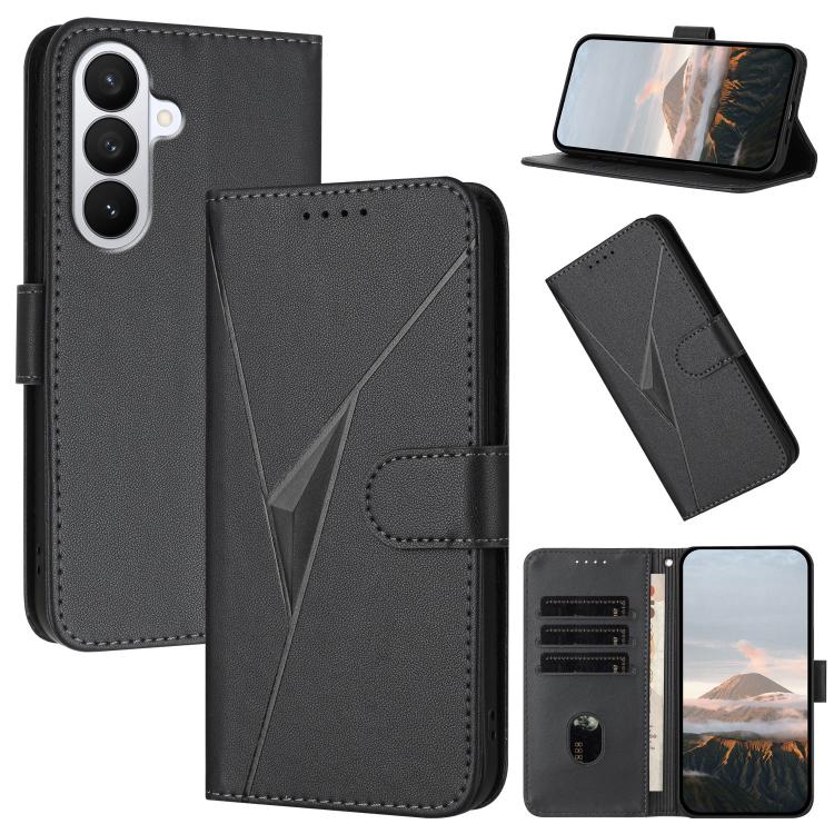 Triangle Pattern Buckle Clasp Leather Phone Case