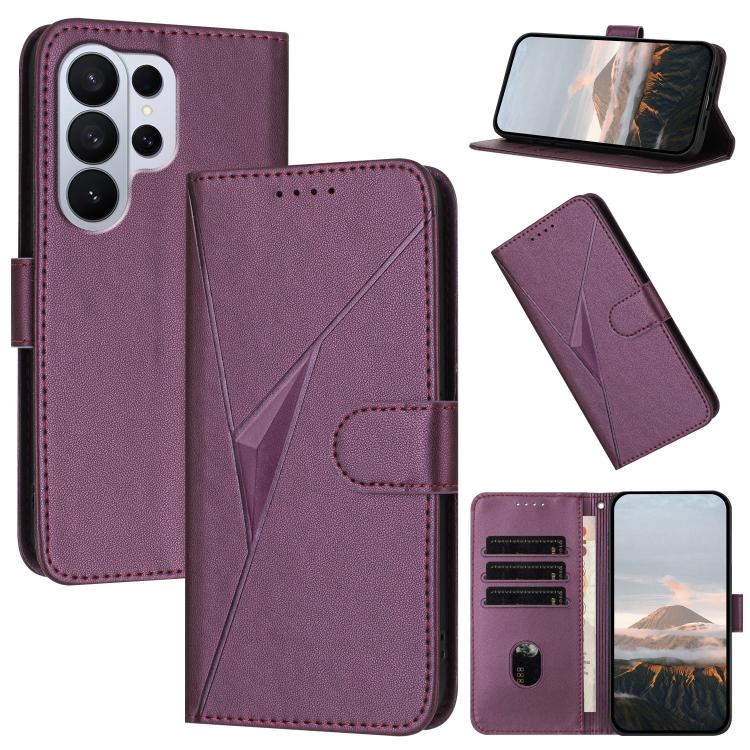 Triangle Pattern Buckle Clasp Leather Phone Case