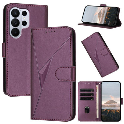 Triangle Pattern Buckle Clasp Leather Phone Case