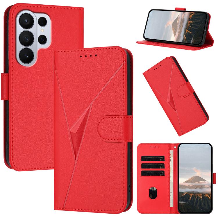 Triangle Pattern Buckle Clasp Leather Phone Case