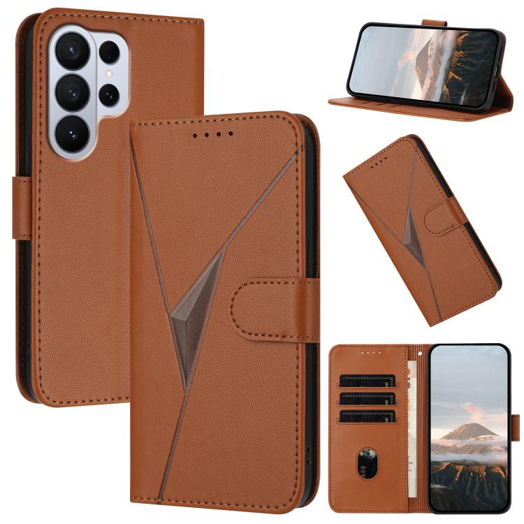 Triangle Pattern Buckle Clasp Leather Phone Case
