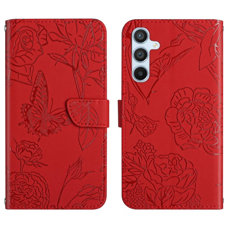 Skin Feel Butterfly Embossed Flip Leather Phone Case