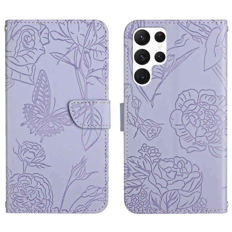 Skin Feel Butterfly Embossed Flip Leather Phone Case
