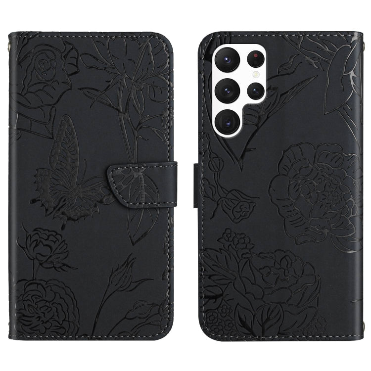 Skin Feel Butterfly Embossed Flip Leather Phone Case