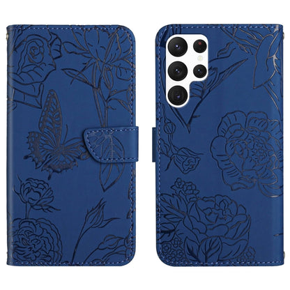 Skin Feel Butterfly Embossed Flip Leather Phone Case
