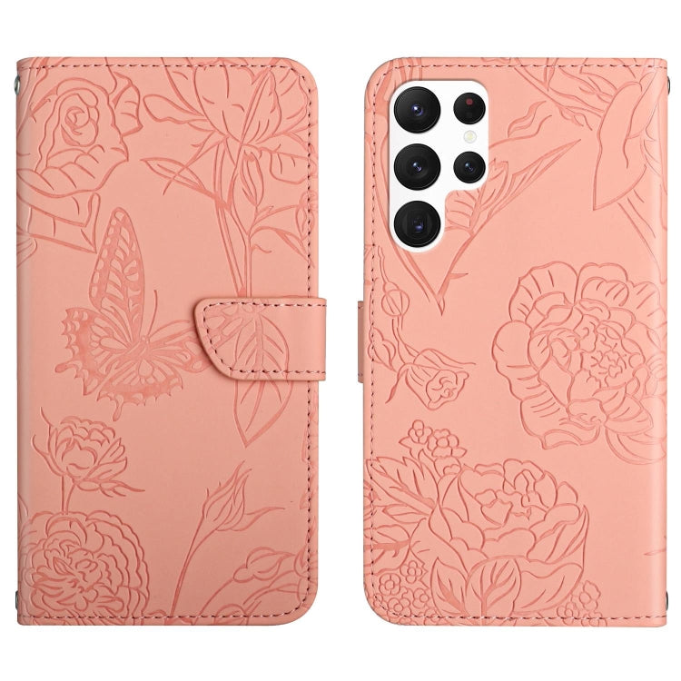 Skin Feel Butterfly Embossed Flip Leather Phone Case