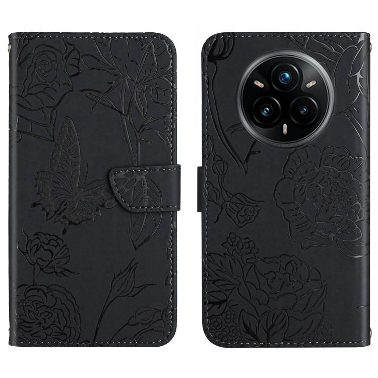 Skin Feel Butterfly Embossed Flip Leather Phone Case