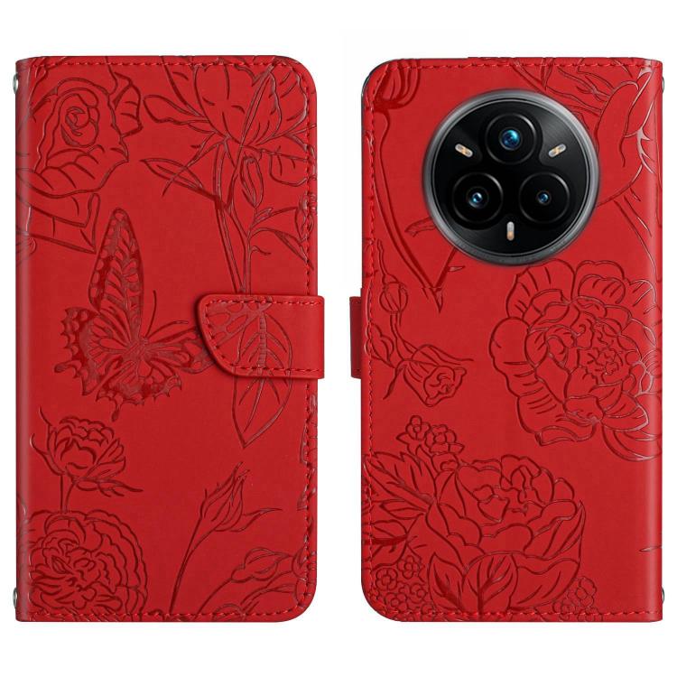 Skin Feel Butterfly Embossed Flip Leather Phone Case