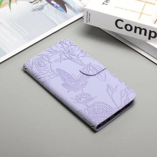 Skin Feel Butterfly Embossed Flip Leather Phone Case