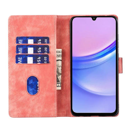 Pen Heart Cat Embossed Leather Phone Case