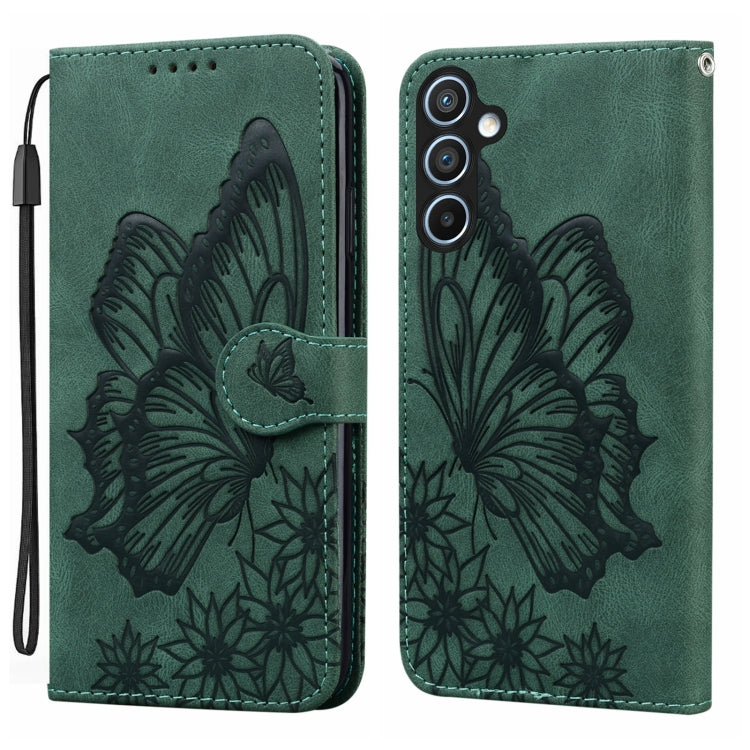 Retro Skin Feel Butterflies Embossing Horizontal Flip Leather Phone Case