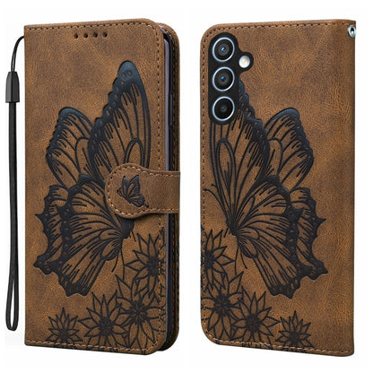 Retro Skin Feel Butterflies Embossing Horizontal Flip Leather Phone Case